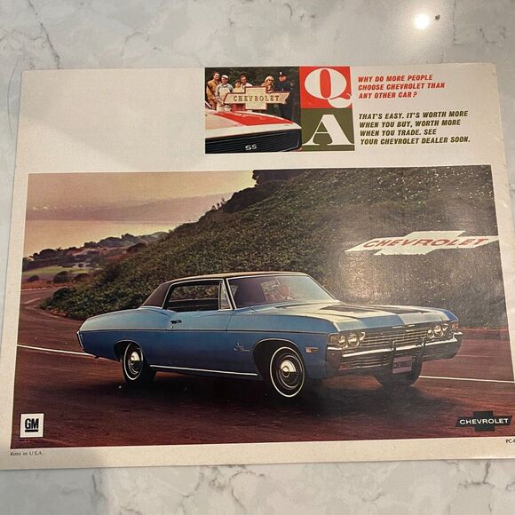1968 Chevrolet Q&A Luxury Sport Models & Wagons Family Automobile Sales Brochure - Picture 4 of 4